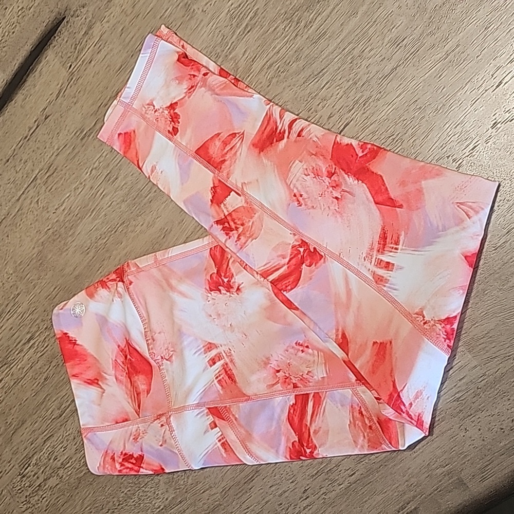 GAIAM Womans Athletic Leggins Color Orange and Purple Size Medium 8-10